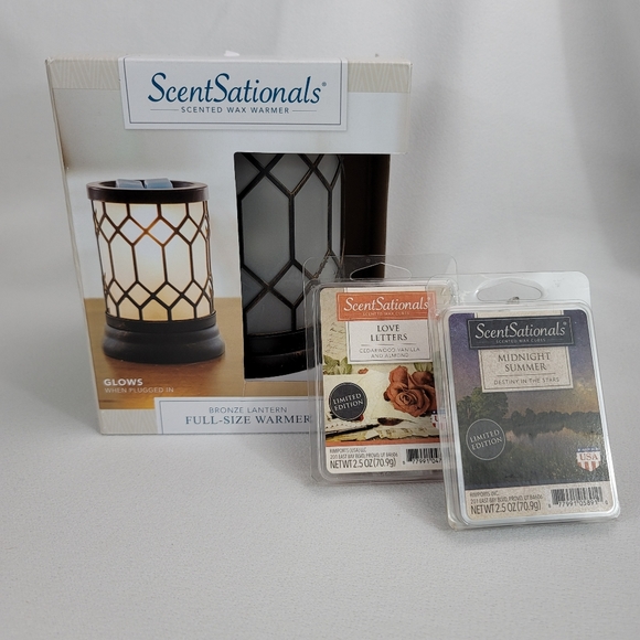 ScentSationals Bronze Lantern Full-Size Warmer And Limited Edition Wax Cubes - Picture 1 of 13